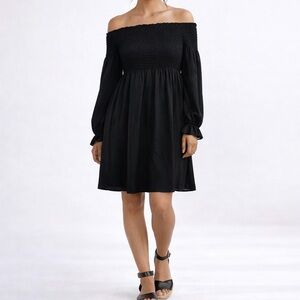Tuckernuck Jade Melody Tam Dress XS Smocked Shift Black Silky Romantic Whimsical